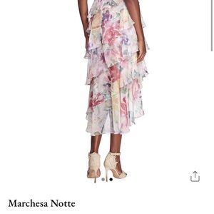 Marchesa Notte floral printed dress